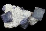 Multicolored Fluorite Crystals on Quartz - China #149744-2